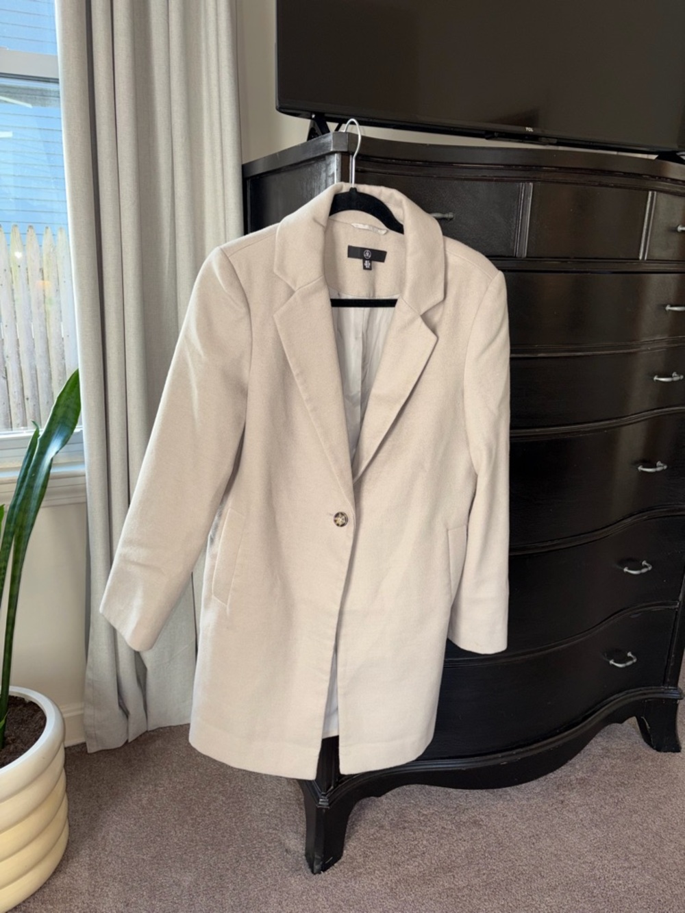 Topshop Light Tan Single-Button Pea Coat/Topcoat